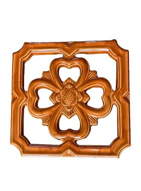 博物馆古建筑仿古高温黄色龙凤窗琉璃花窗寺庙别墅陶瓷窗花厂家