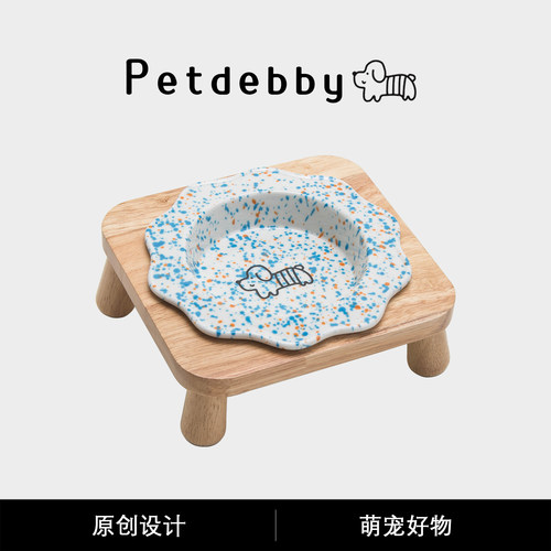 Petdebby狗狗陶瓷碗狗盘饭盆护颈
