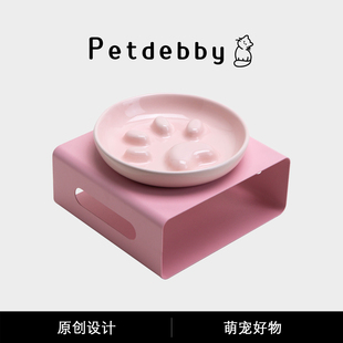 Petdebby猫爪大口径猫碗猫食碗宠物碗增高架护颈猫粮碗狗狗食盆
