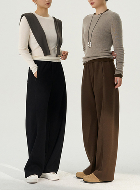 张小某梨形定制 秋冬醋酸羊毛通勤茧型裤柔软垂感拖地弯月裤K0635