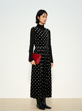 张小某梨形定制 秋季显瘦百搭波点后系带连衣裙1BZ10L2206