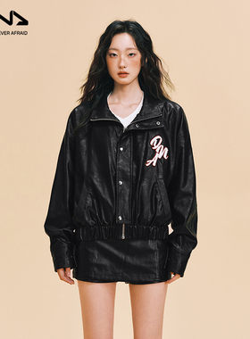 【D.N.A&音乐节限定】朋克机车皮夹克25年秋冬美式复古皮衣外套女