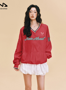 【D.N.A&音乐节限定】V领套头夹克25年秋冬美式运动复古刺绣上衣