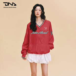 运动复古刺绣上衣 V领套头夹克25年秋冬美式 D.N.A&音乐节限定