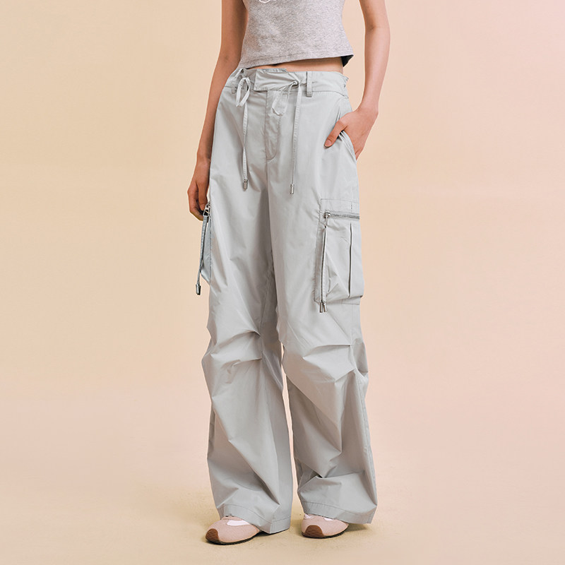 【DNA官方】工装直筒休闲裤男25年秋季简约复古褶皱微喇阔腿长裤