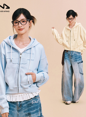 【DNA官方】连帽拉链卫衣2025年秋季新款休闲上衣贴布绣短款外套