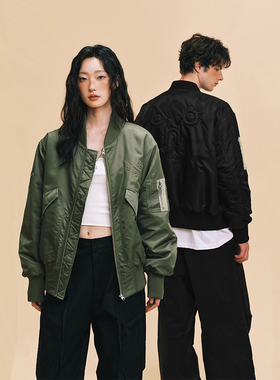 【明星同款】DNA飞行夹克棉服25年秋冬美式复古休闲宽松外套女