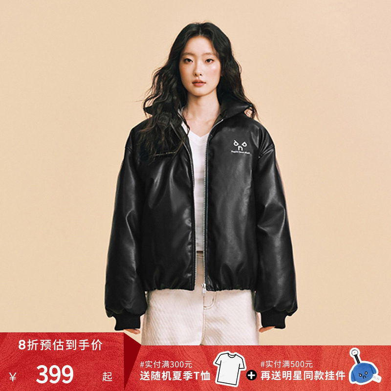 【明星同款】飞行皮夹克25年冬季美式中性短款棉服休闲立领外套