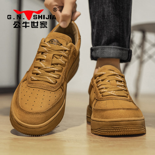 公牛世家男士加绒休闲板鞋