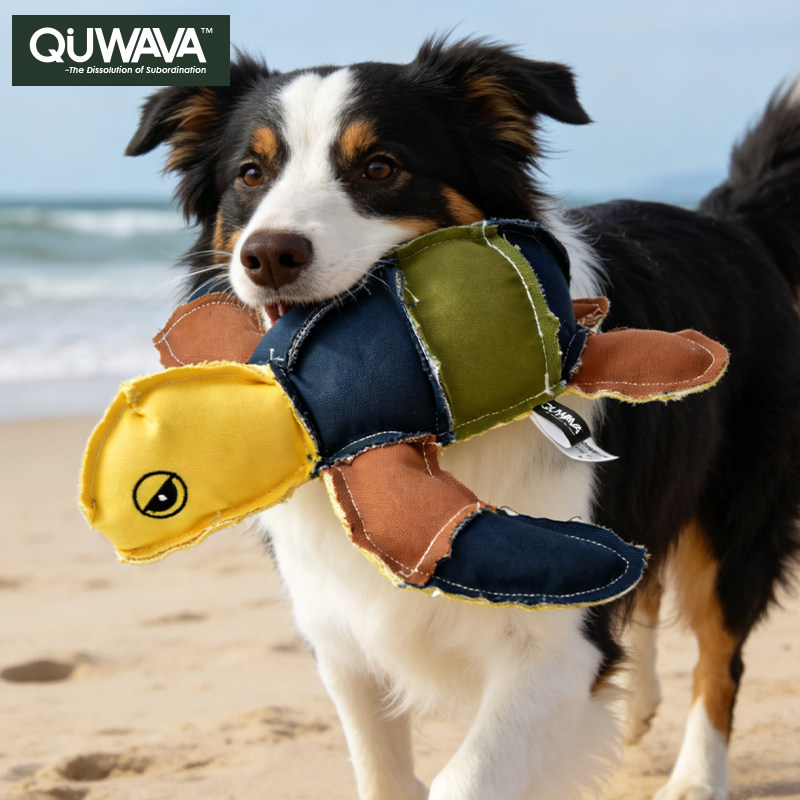QUWAVA狗狗玩具耐撕耐咬中大型犬玩偶发声毛绒玩具边牧柴犬宠物用