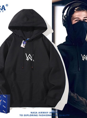NASA联名艾伦沃克alanwalker嘉豪同款潮连帽卫衣男女秋冬加绒衣服