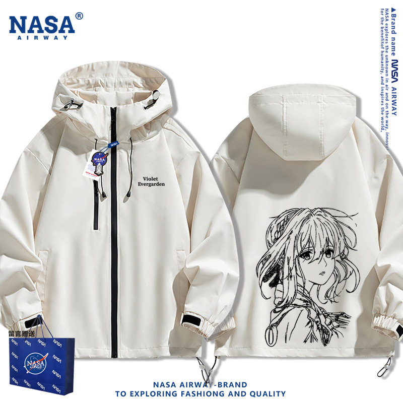 NASA联名紫罗兰永恒花园动漫薇尔莉特伊芙加登连帽冲锋衣夹克外套