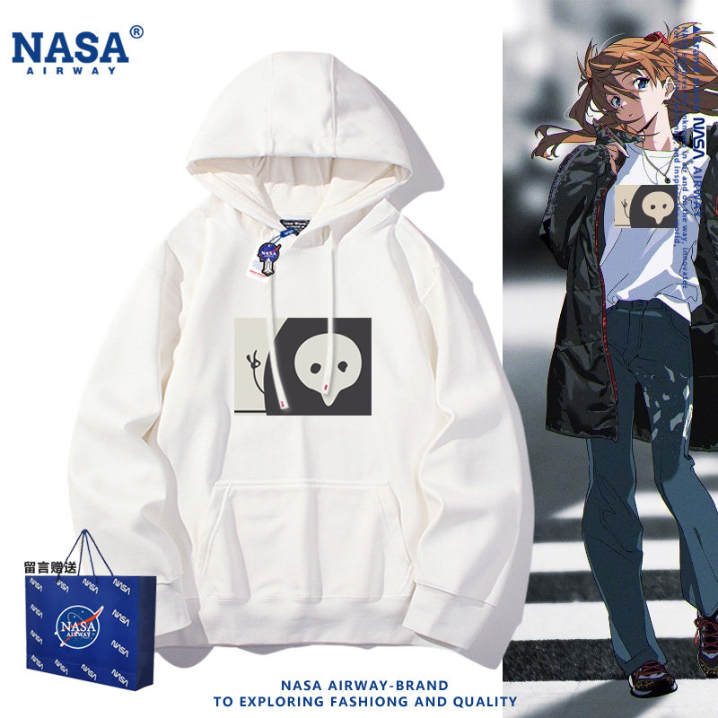 NASA联名福音战士明日香同款连帽卫衣男女春秋款百搭薄款上衣新款