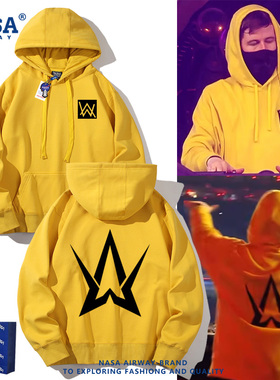 NASA联名百大DJ艾伦沃克周边秋冬百搭连帽卫衣男女宽松上衣服新款