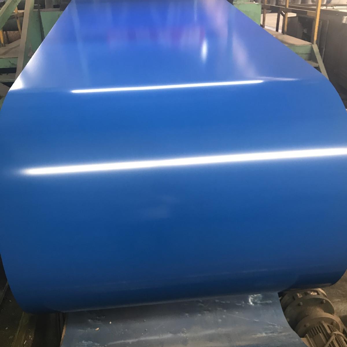 彩涂卷 高光覆膜彩钢卷镀铝锌彩钢板 海蓝白灰绯红大墙灰彩涂板