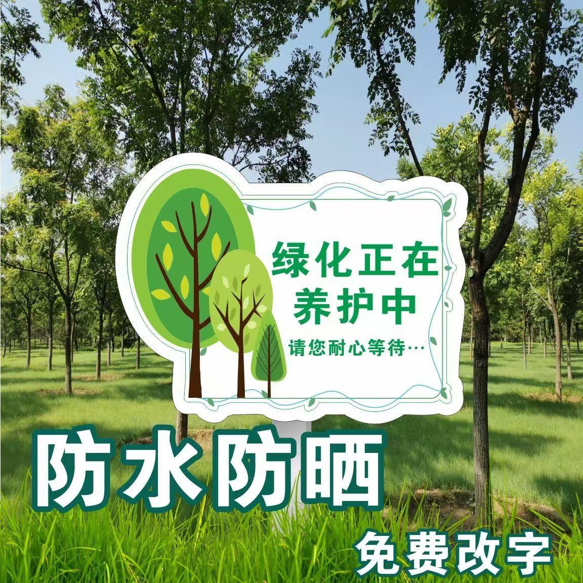 绿化植物养护标识牌园林修护牌子爱护花草户外指示牌