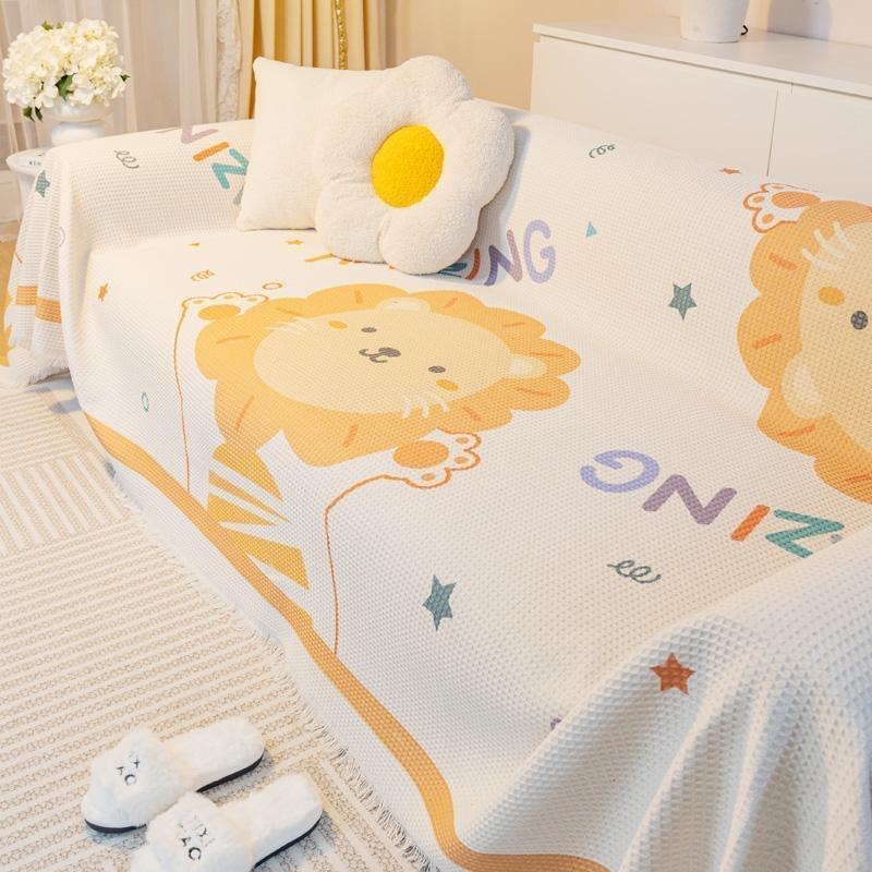 北欧风沙发盖毯防滑盖布一片套罩沙发垫沙四季通用可机洗棉麻材质