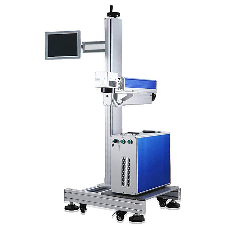 飞行二氧化碳光纤激光打标机全自动流水线喷码机金属塑料打码机
