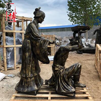玻璃钢雕塑人物岳母刻字成语雕塑塑寓言故事校园学校教学成语典故