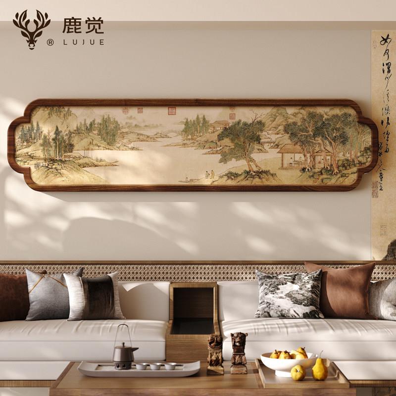 《浒溪草堂图》沙发背景墙挂画宋式美学客厅装饰画档大气山水画