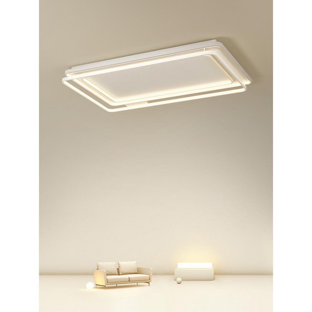 客厅吸顶灯大气大厅灯新款现代简约设计师极简白色长方形led主灯
