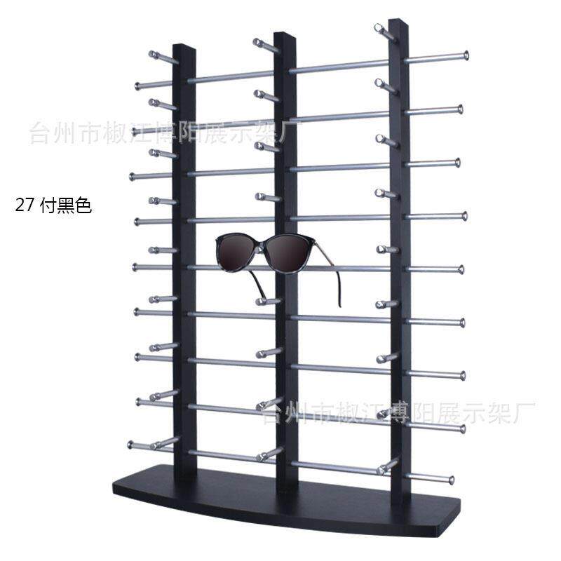 三排木质眼镜展示架 太阳镜展架 橱窗眼镜展架可放24付27付