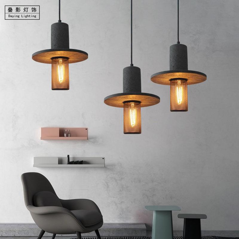 北欧工业风水磨石怀旧咖啡厅餐厅宅寂风简约水泥卧室酒吧网咖灯具
