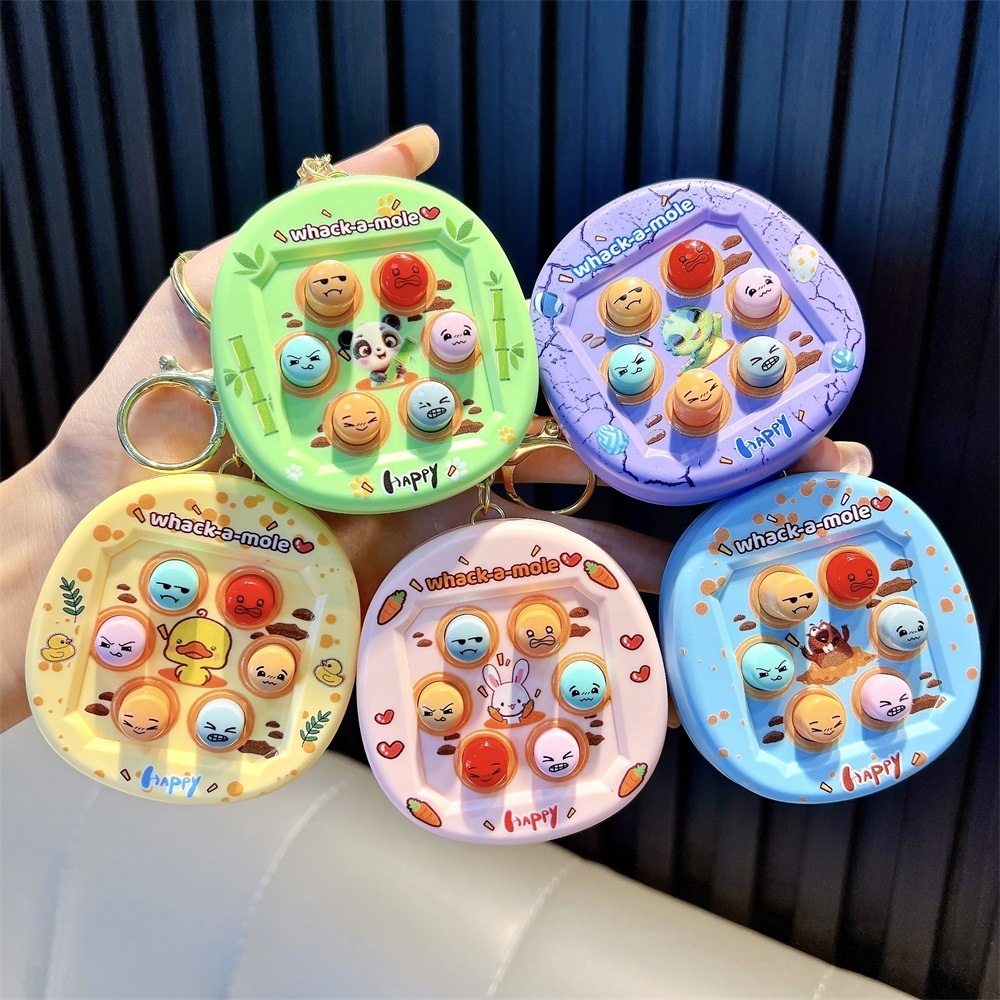 掌上打地鼠玩具游戏机钥匙扣创意迷你敲敲乐包包挂件解压小礼品