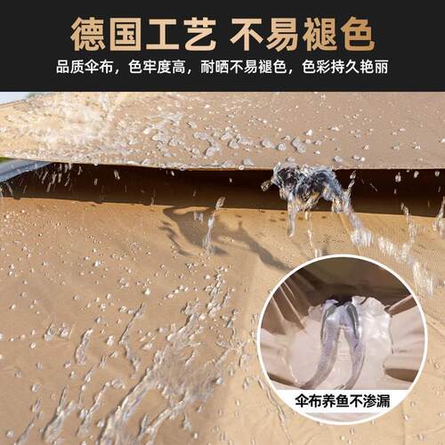 户外遮阳伞露台别墅庭院伞三头中柱伞咖啡厅露营室外摆摊大太阳伞