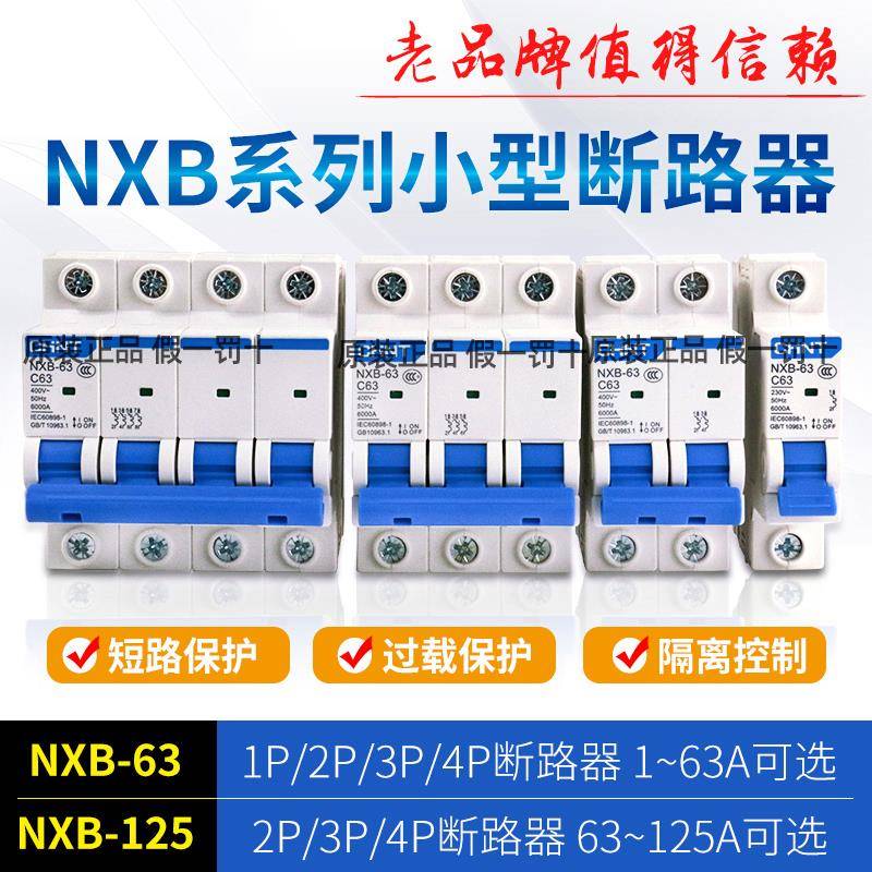 正泰空开家用空气开关断路器2P总闸开关断电保护器NXB/DZ47升级款