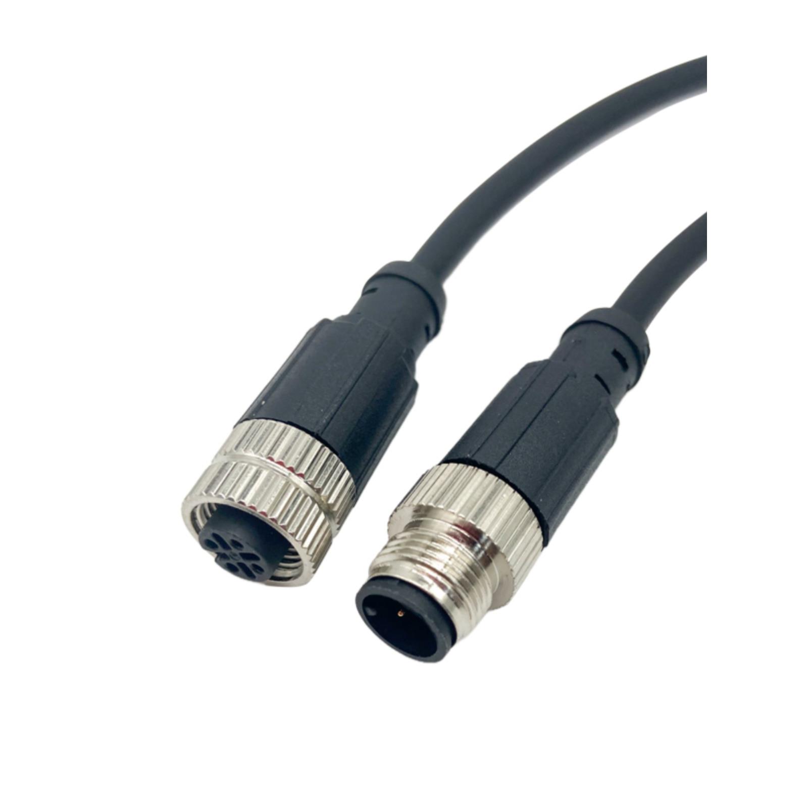 M12连接线缆4Pin引脚接近开关航空插头光电传感器连接器458芯带线