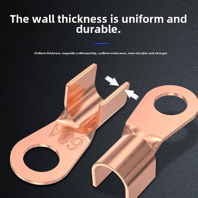 国标纯紫铜OT开口鼻 3A-100A铜鼻子铜线耳接线鼻铜接头铜接线端子