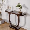 后觅新中式 条案半圆玄关桌靠墙端景台 实木玄关台复古白蜡入户整装