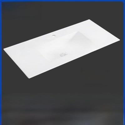 一体化陶瓷面盆单盆半嵌入式台面面盆浴室台面面盆薄边面盆