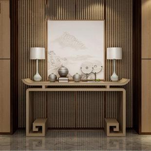 新中式玄关桌实木玄关台靠墙窄桌禅意条案供桌现代简约客厅端景台
