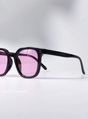 韩版经典款浅酒红色墨镜UV400撞色设计情侣百搭可配近视太阳眼镜