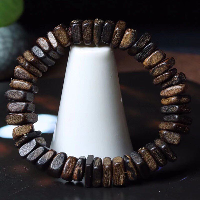 天然达拉干沉香老料手串香韵浓郁随形佛珠文U玩木质收藏手链