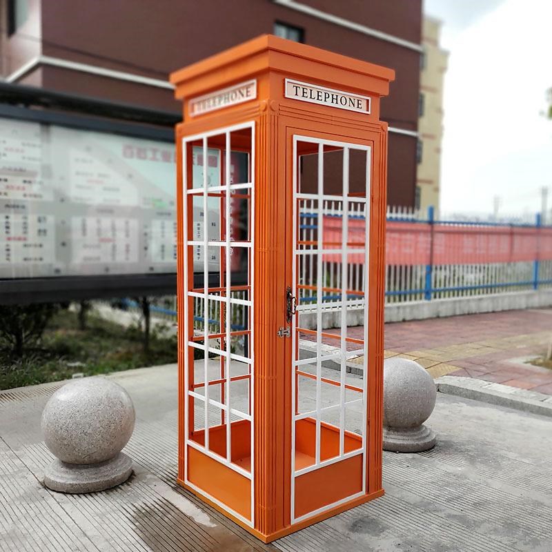 定制网红复古电话亭摆件信箱邮筒路牌指示牌套装商场装饰道具模型