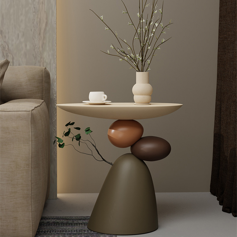 中古风客厅沙发旁边几落地摆件床头柜石来运转茶几高级感家居装饰