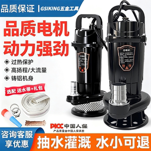 潜水泵220v家用小型抽水泵抽水家用水井大流量农用灌溉电动抽水机
