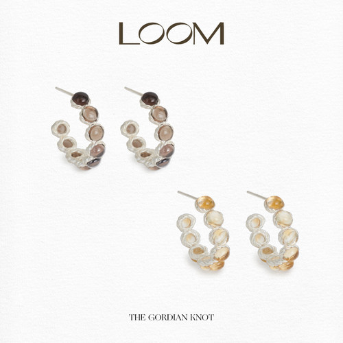 LOOM纯银镶嵌黄水晶茶水晶耳环