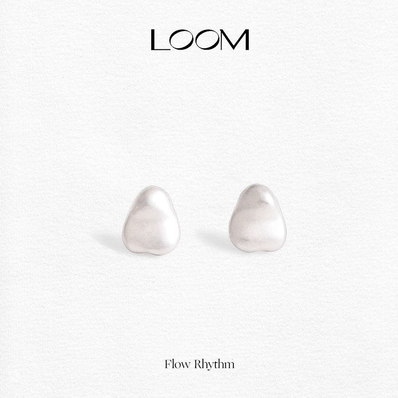 LOOM轻奢熔岩纯银耳钉女