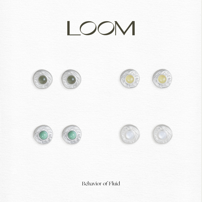 LOOM Ripple·漾原创绿发晶黄蜜蜡绿松石白月光迷你925银耳钉小号