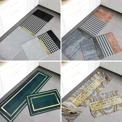 厨房地垫 轻奢家用防油防滑垫子地毯加厚PVC防水可擦免洗长条脚垫