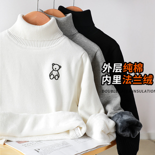 儿童毛衣男童男孩2023秋冬季新款高领针织衫加绒加厚保暖童装上衣