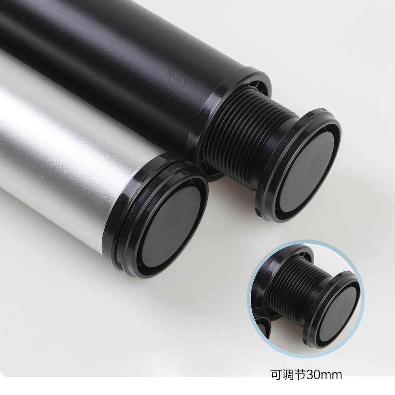 不锈钢吧台脚支撑柱可调节定制铝合金餐桌脚电脑桌腿支架金属柜脚