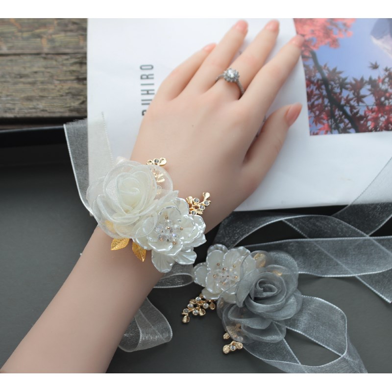 伴娘手腕花新娘姐妹团手环花结婚伴娘团高档姐妹手花结婚用品大全