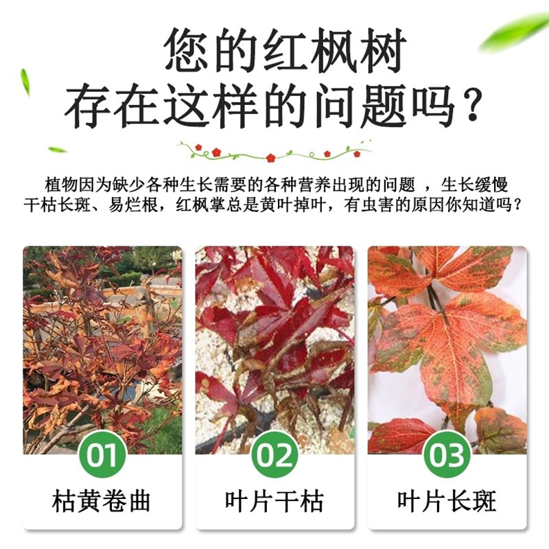 枫树肥料枫树类专用肥盆栽家用有机复合肥通用型颗粒缓释肥营养液
