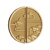 纯铜衣柜门铜门把手抽屉单孔圆形橱柜酒柜新中式 简约金色轻奢拉手