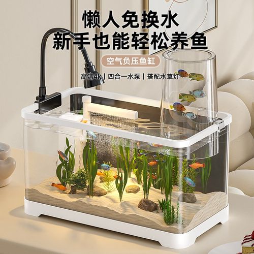 鱼缸客厅2025新款生态造景全套小型过滤制氧一体机负压金鱼水族箱